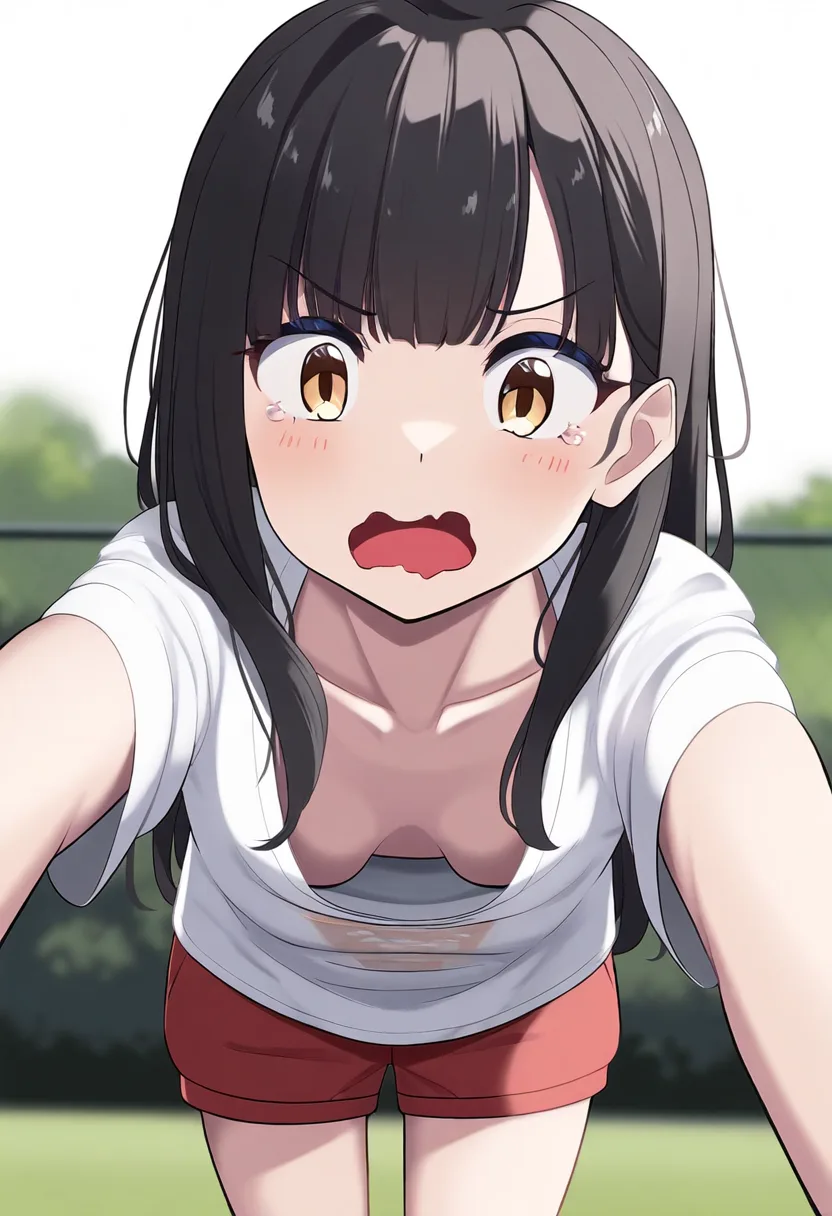 涙目の胸チラ後輩