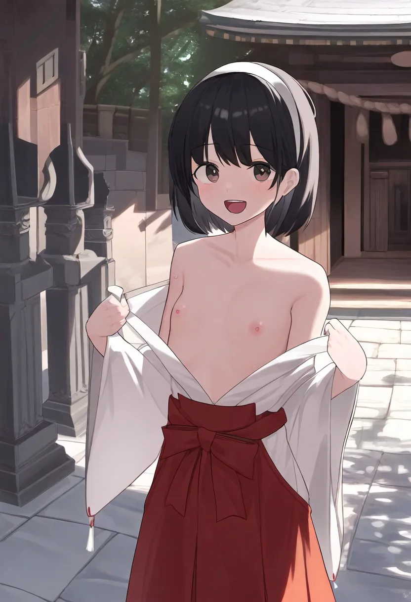 トップレス巫女さん
