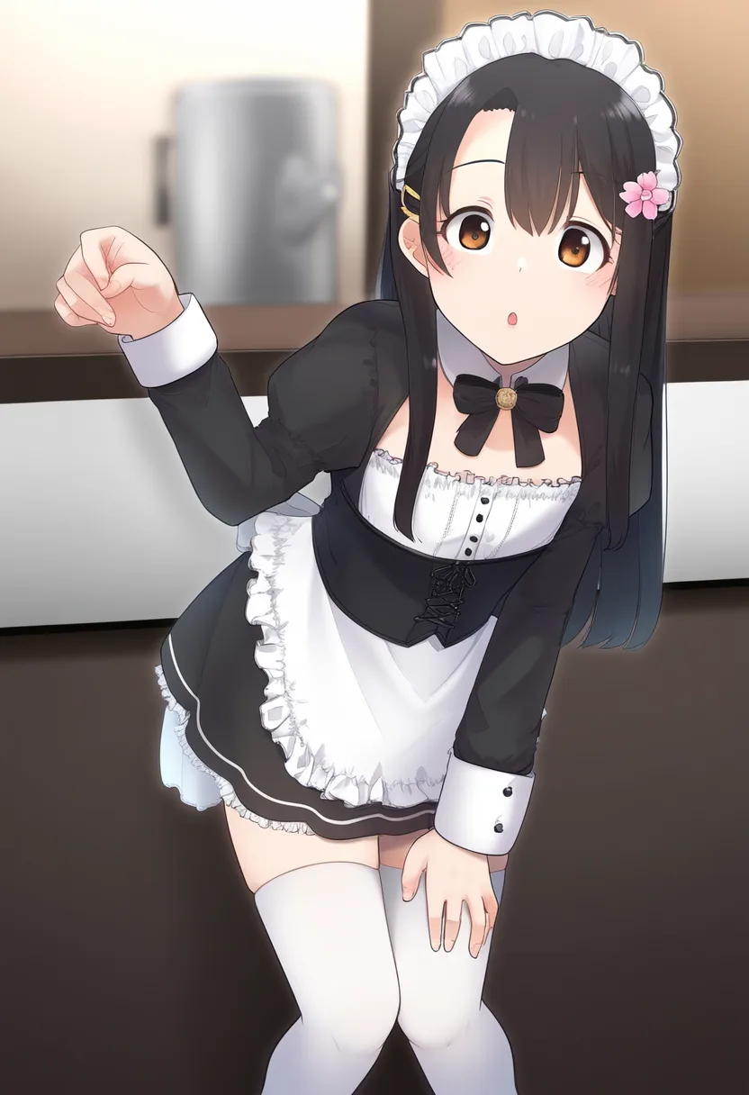 猫の仕草をするメイドさん