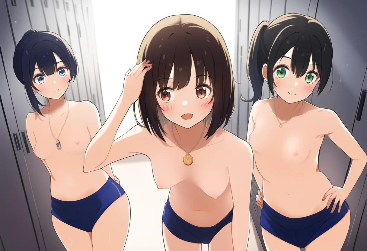 バスケ部三人衆おっぱい丸出し