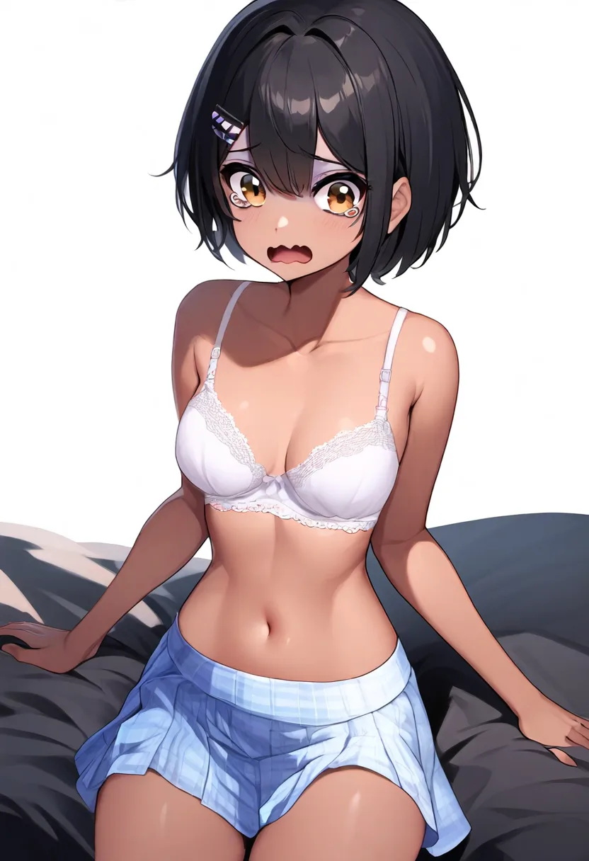 陸上娘、ブラだけで恥ずかしがる