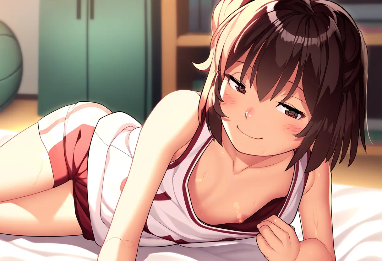 シャツを直そうとしているのか、いや、もはやこれは見せて反応を楽しんでいるだろう。