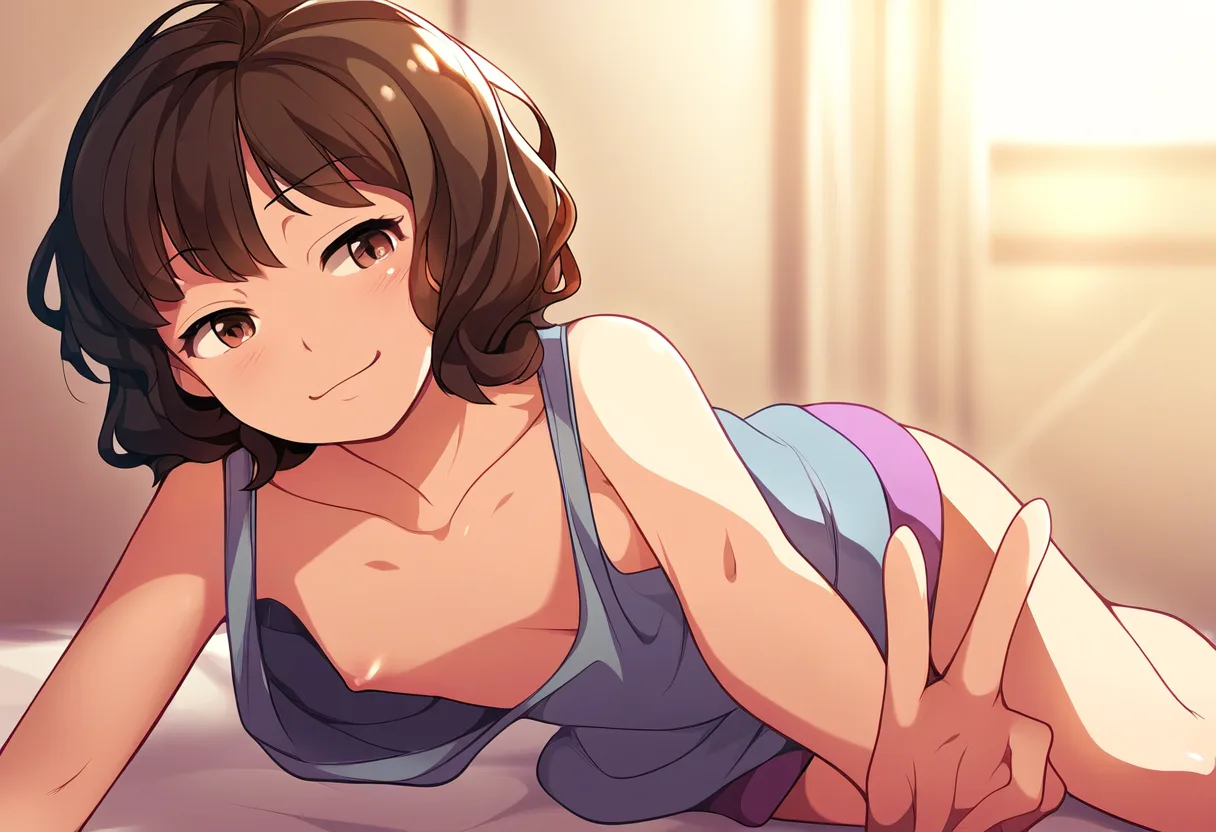 お前、そんなタンクトップ来てたらおっぱい見えるに決まってるじゃん、って服着ている幼馴染。