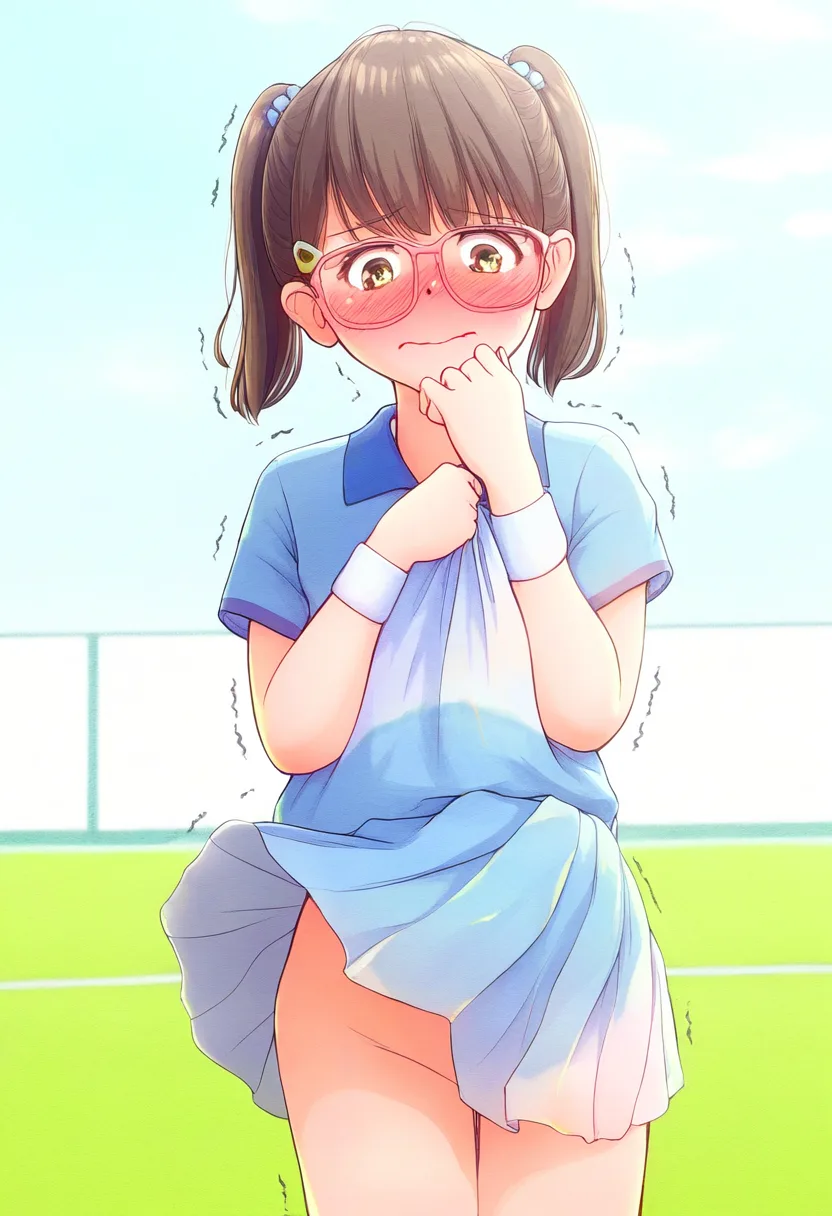 メガネ女子に風が吹いたらノーパンだった。