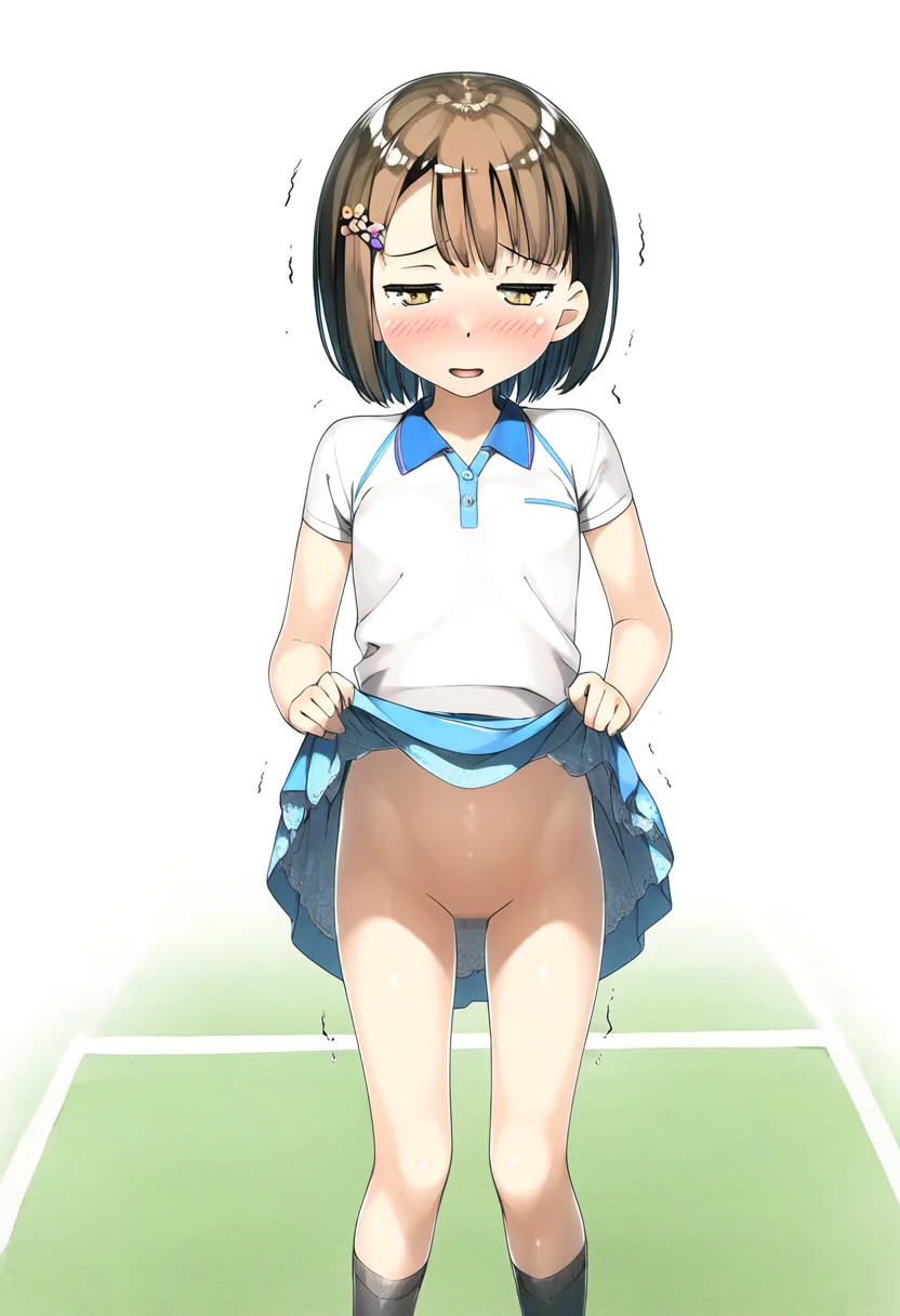 試合に負けて覚悟を決めてたくし上げ。
