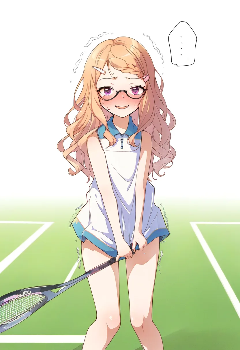 試合に負けてしまって覚悟を決めなくてはならないテニス女子。