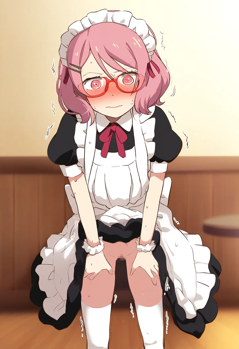 とうとうたくし上げたメイドさん。