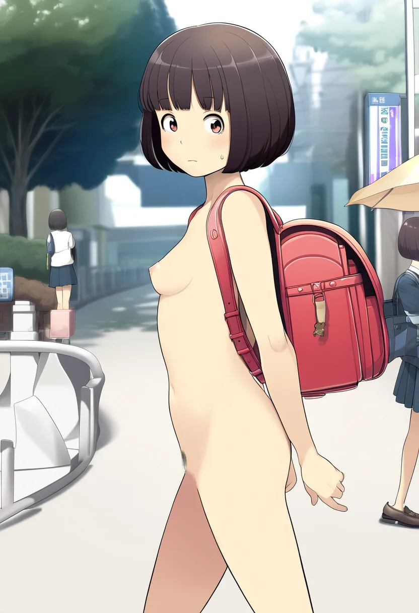 ランドセル全裸女子