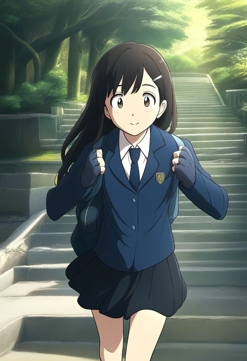 元気に挨拶する女子