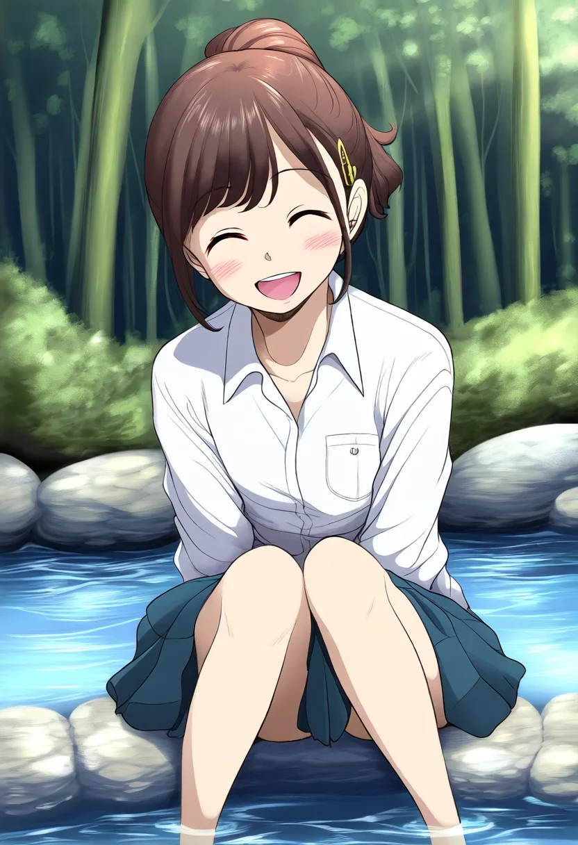 笑う田舎女子