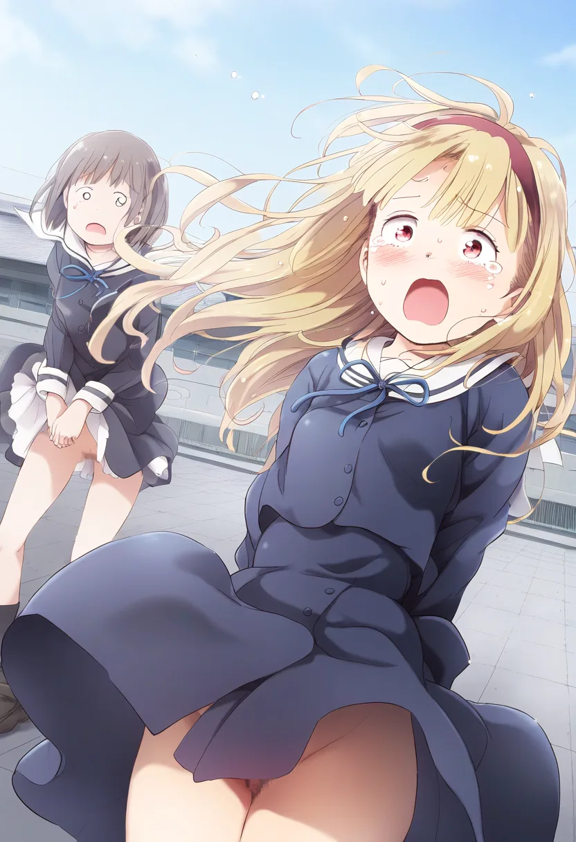 やらかしガールのノーパン姿。