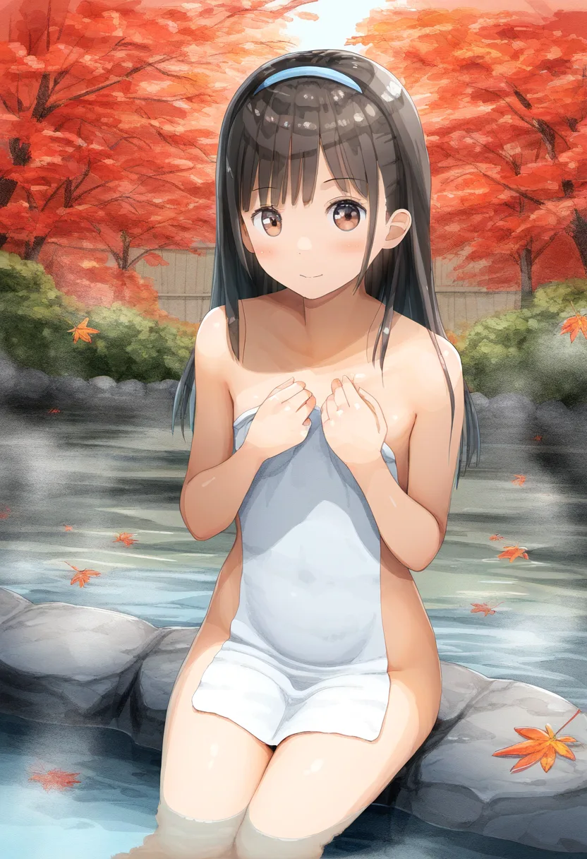 タオルペロンと捲りたくなる温泉女子。