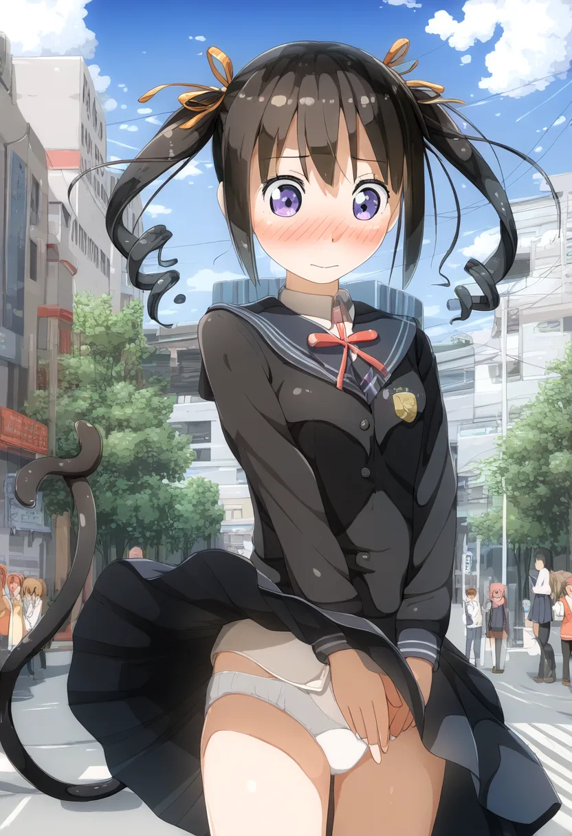 ツインテ女子はパンツ見えて恥ずかしい