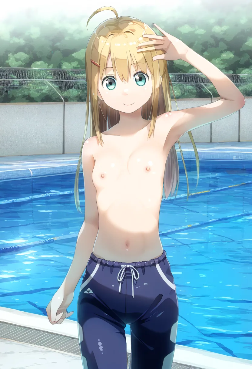 トップレスでも恥ずかしくないもん。だまされ女子。