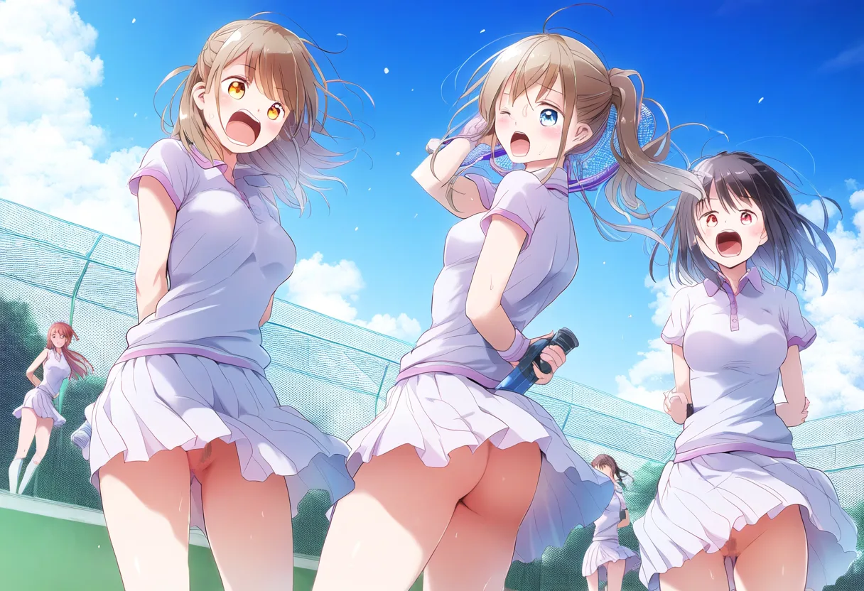 ノーパン女子テニス。