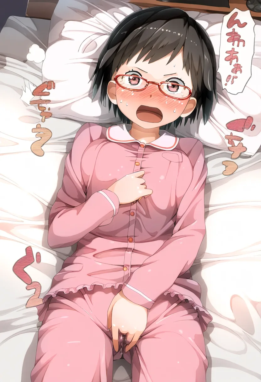 元気メガネ女子がちょうどオナニーしてた