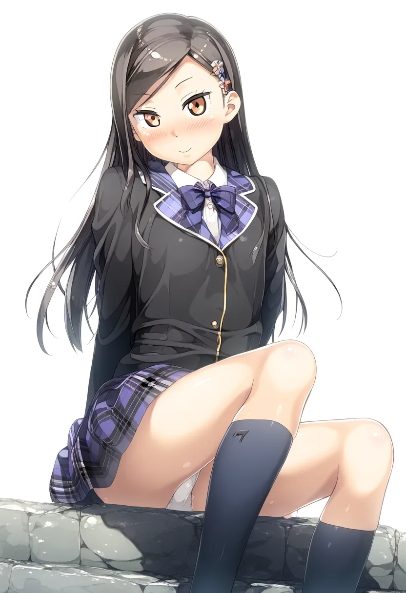 黒髪のお嬢のパンツが見えてるのに気づいていないのが良い。