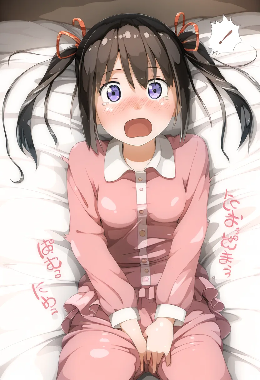 黒髪ツインテ女子がちょうどオナニーしてた