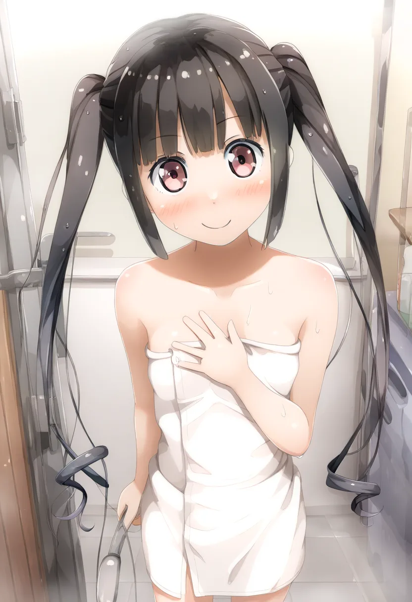 ツインテ女子とシャワールームで出くわす