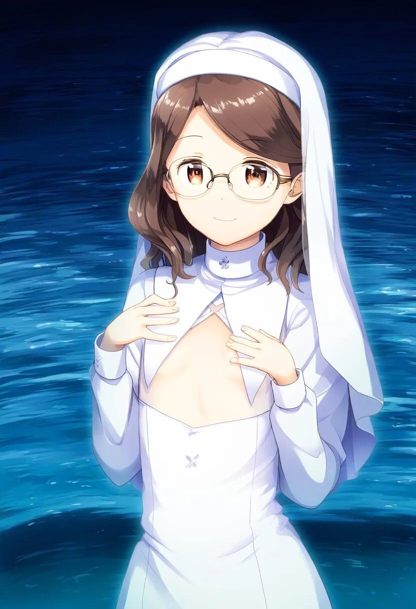 清華みのりが湖ではしゃいでいる