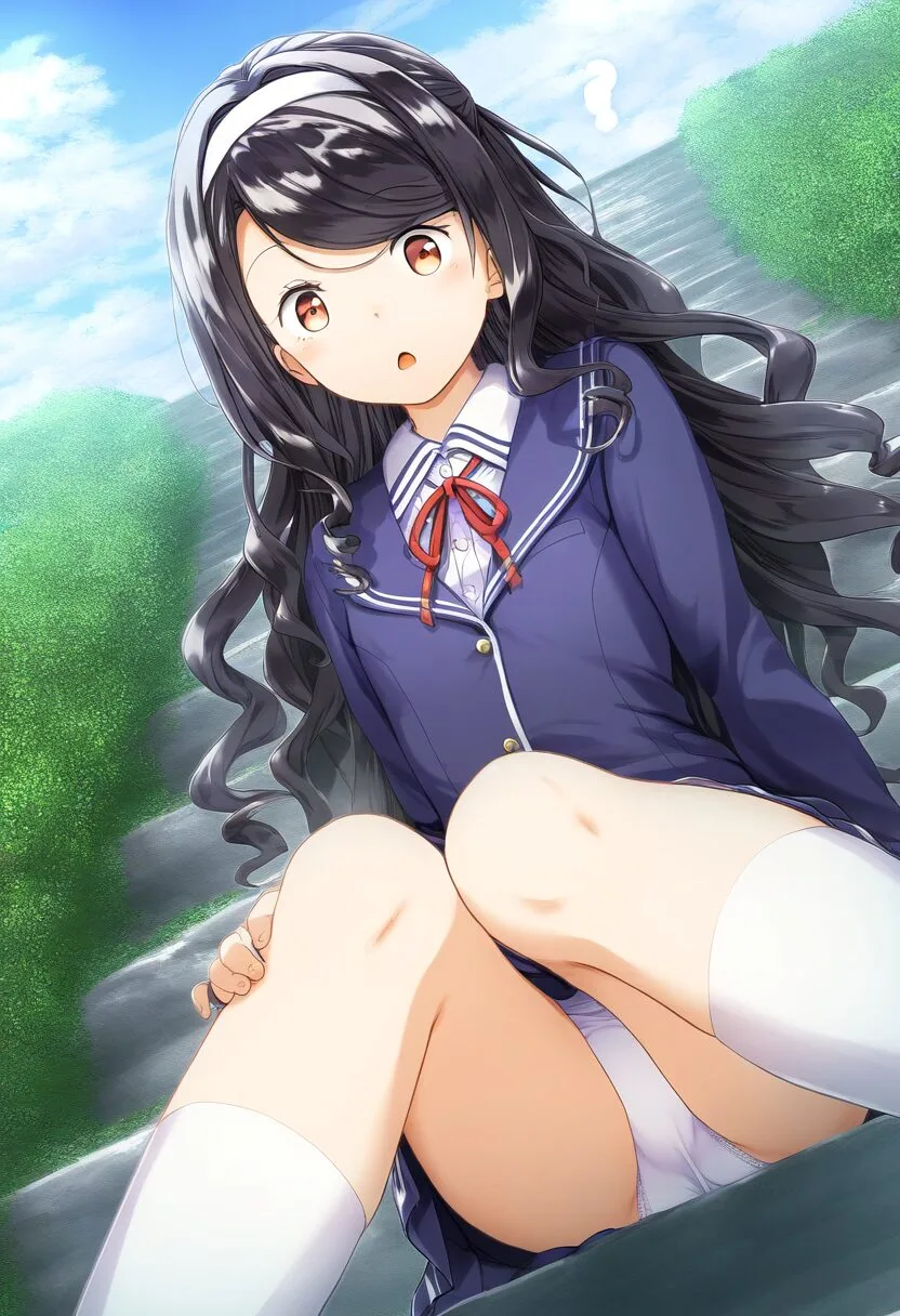 階段の上でパンツ見せてるあどけない女の子