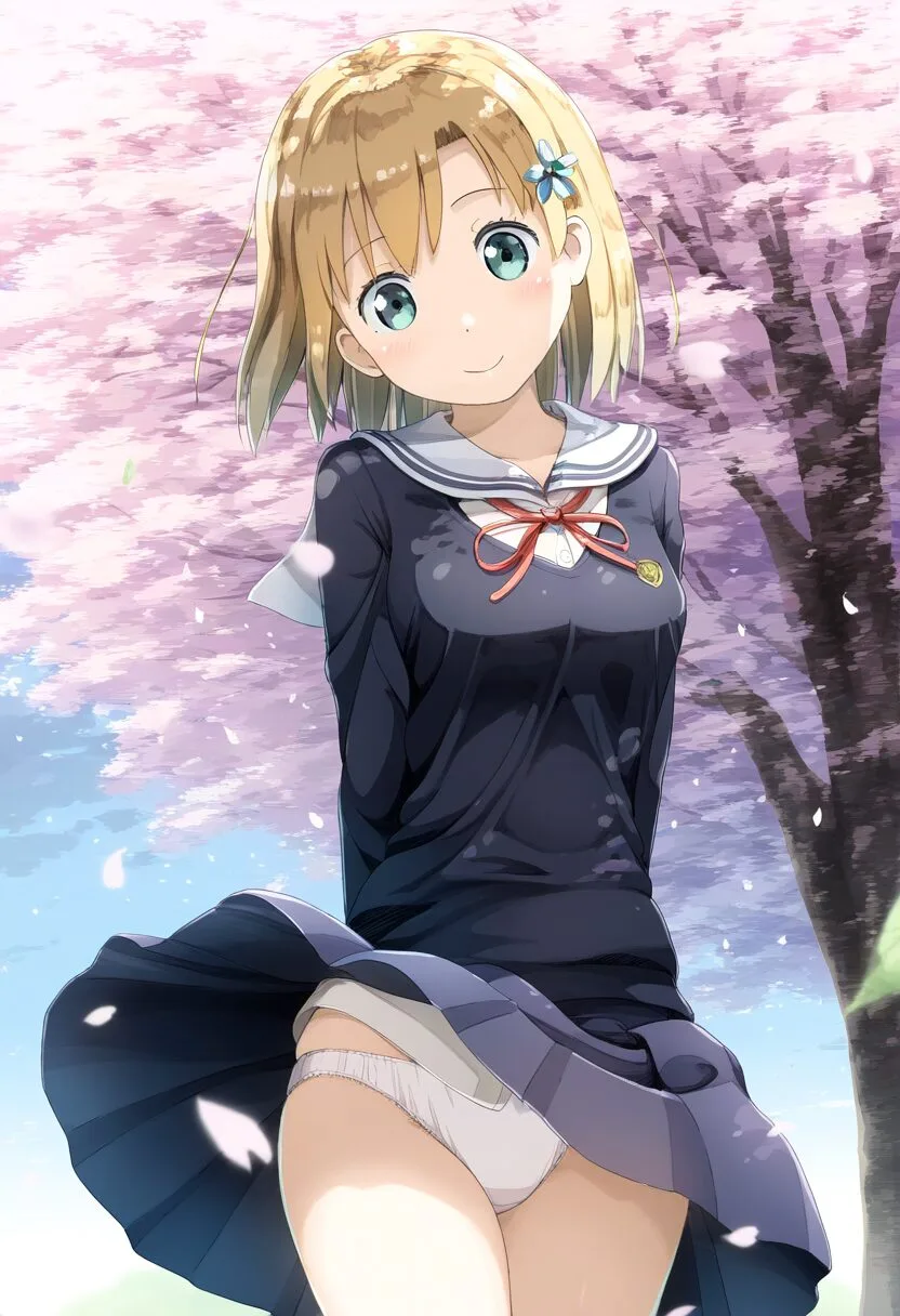 パンチラするショートヘアな女の子