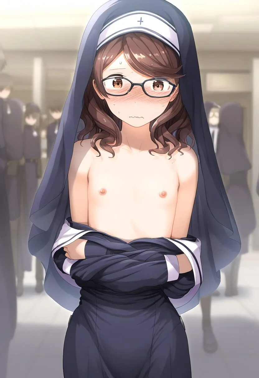シスターさんは男子たちに脱がされる