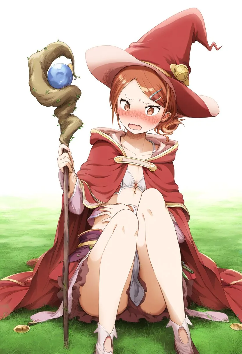 パンツ見られて恥ずかしい赤髪の女の子