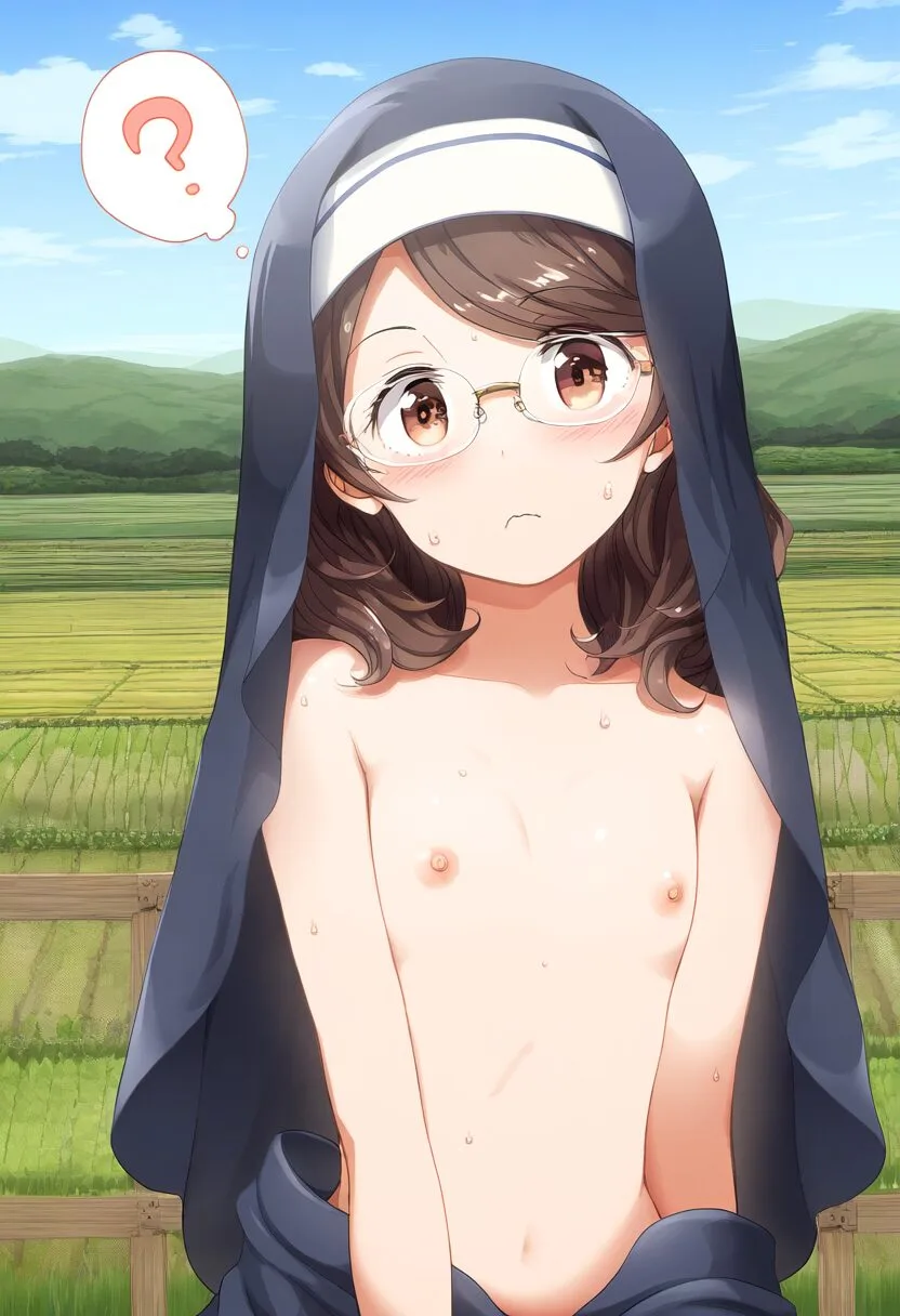 おっぱい丸出しで仕事するシスターさん
