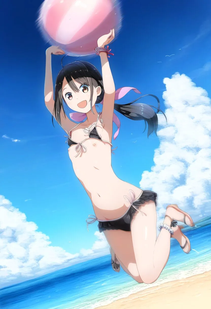 ポロリしちゃってるスポーツ得意そうな彼女