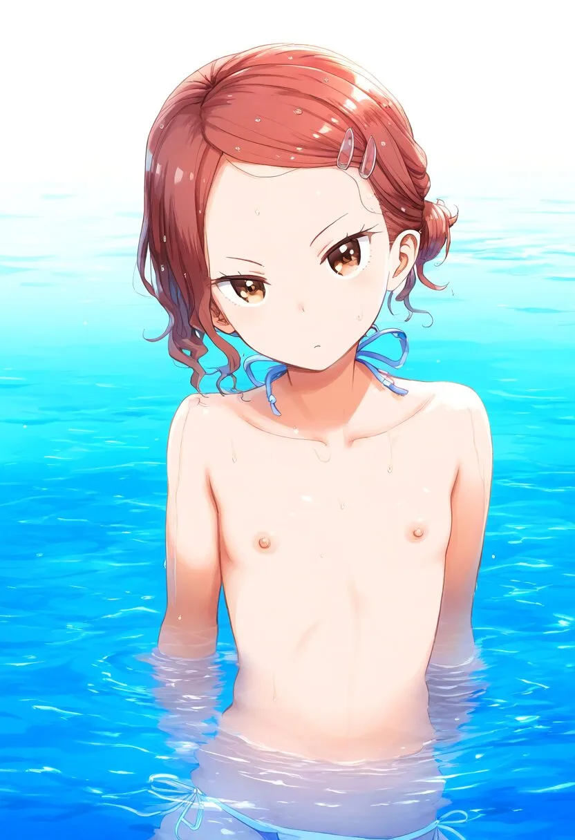 おっぱい見えてるのに気づかない夏霧