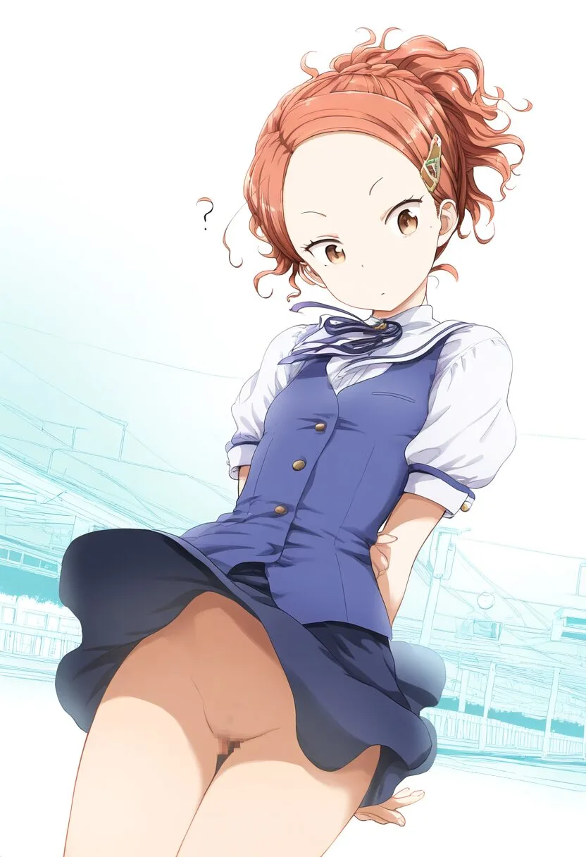 赤髪の少女はスカート捲れたらノーパンだった