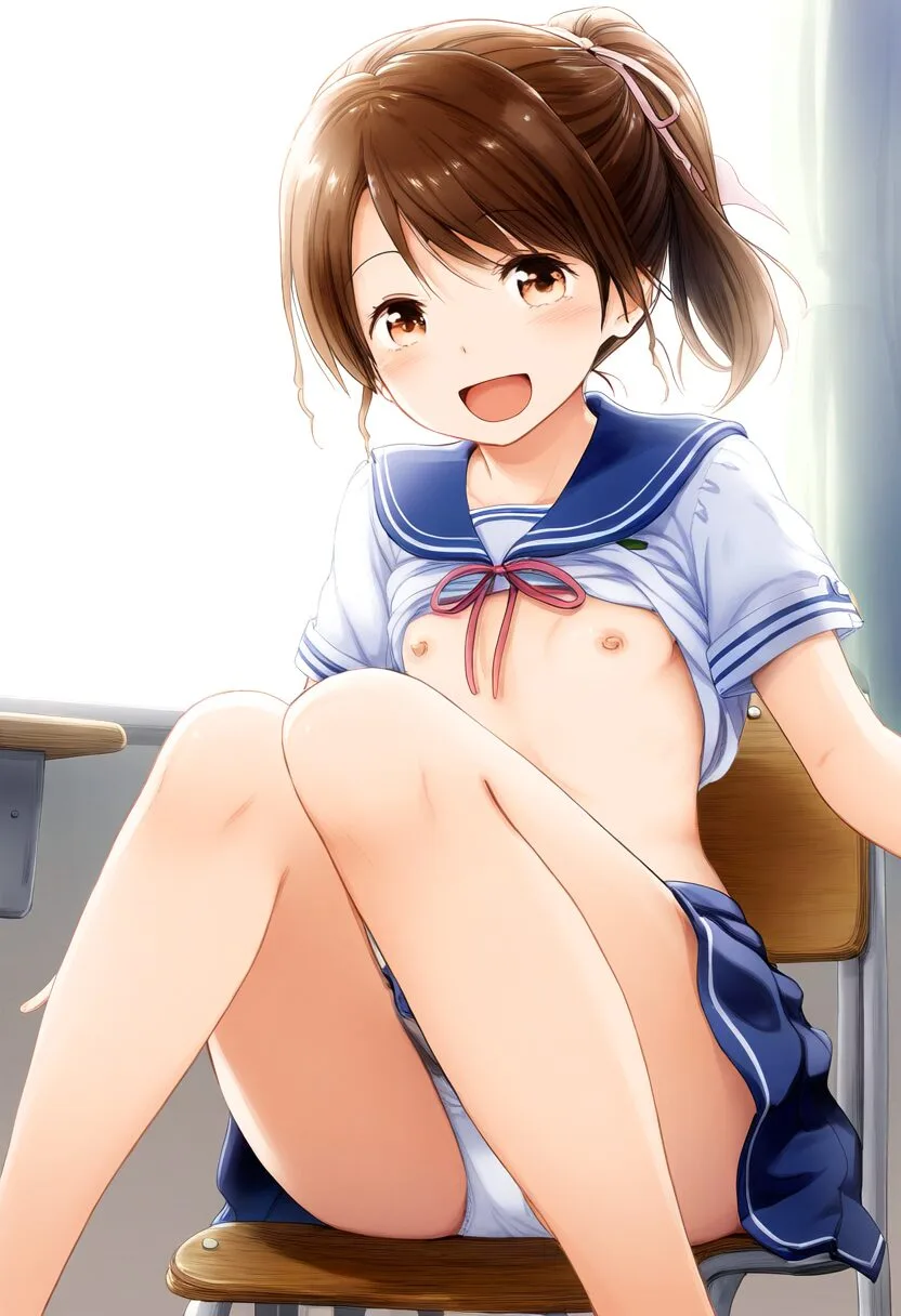 パンツ見えちゃってる幼馴染系女子