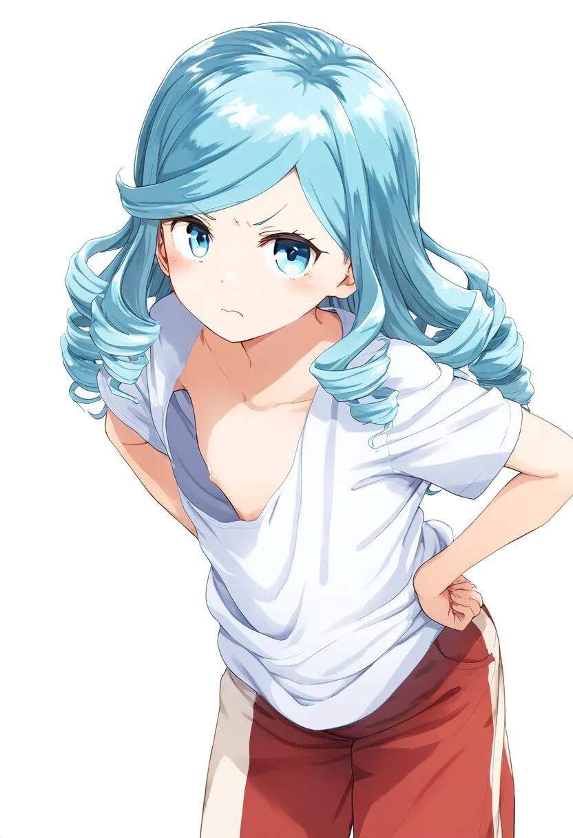 銀髪の可愛い女子は乳首見えてる