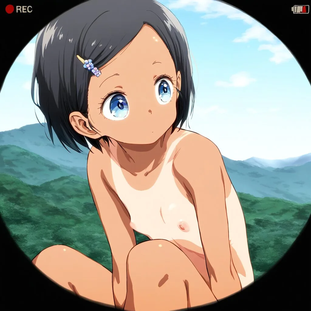 温泉で撮られる日に焼けた女子
