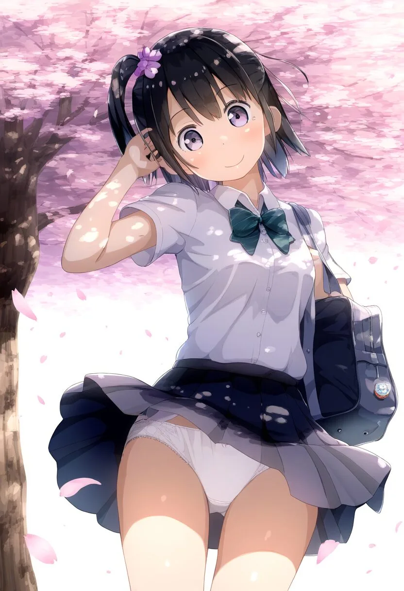 パンチラする可愛らしい女子