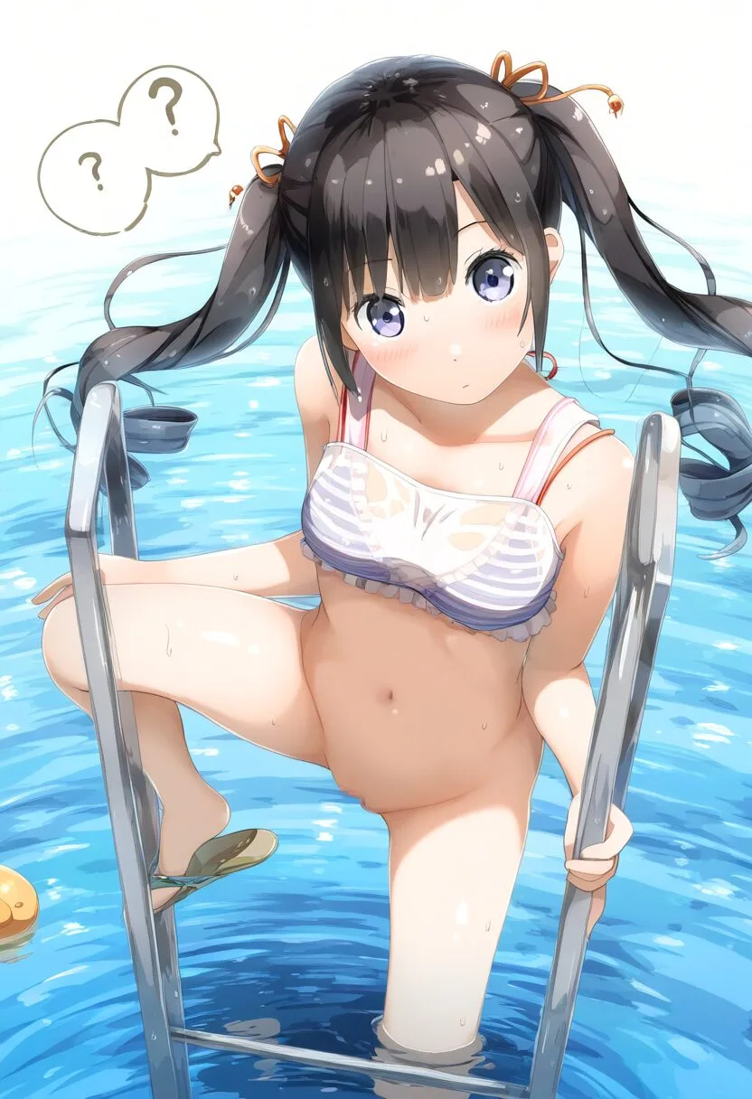 ツインテ娘は脱げちゃってるが無自覚