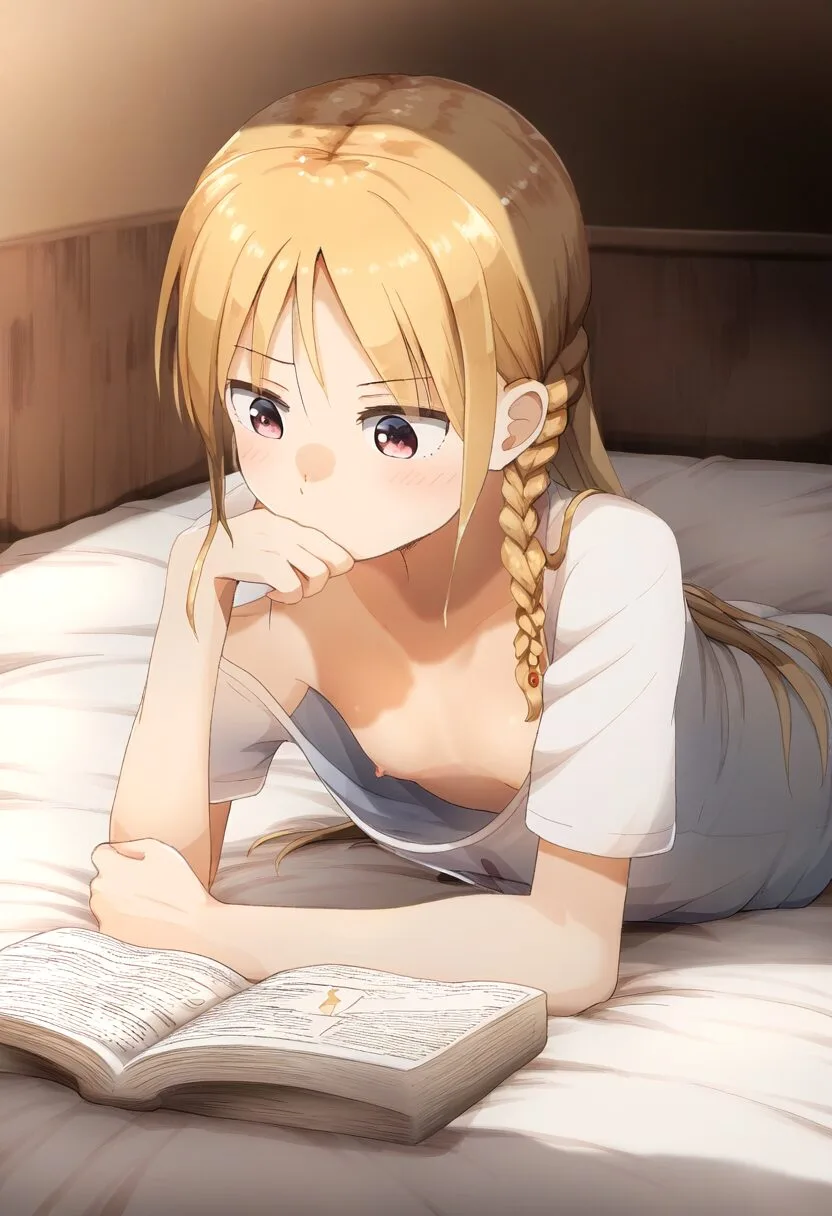 本を読むパツキン女子