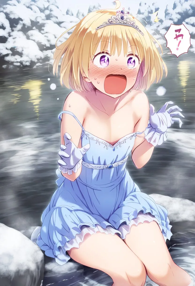 温泉にいた可愛いプリンセス