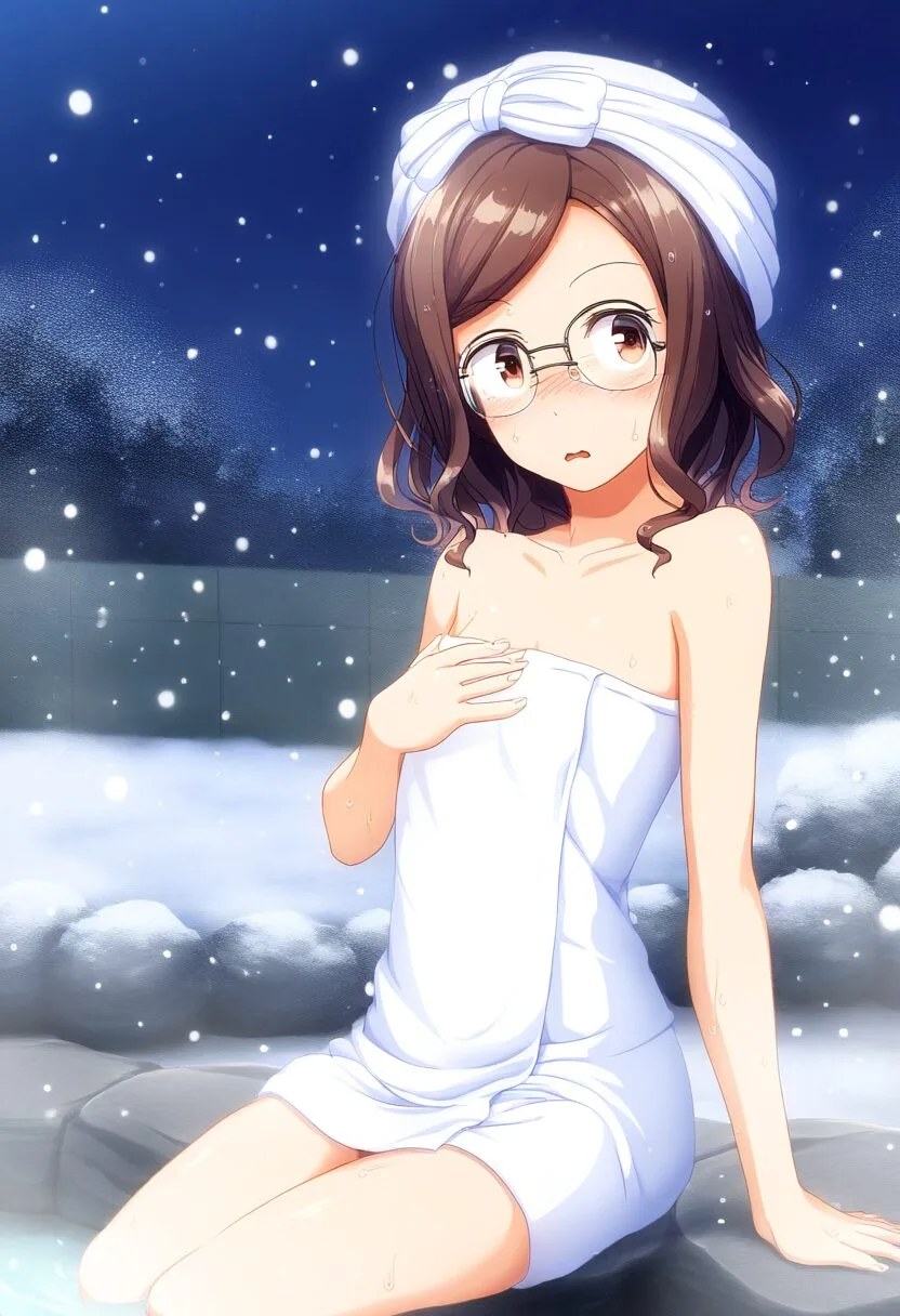 清華さんは温泉に入る