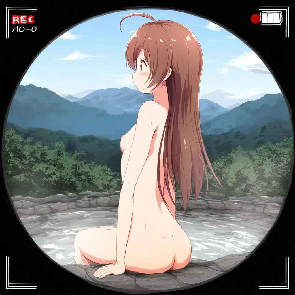 茶髪のお姉さんは温泉で撮られている