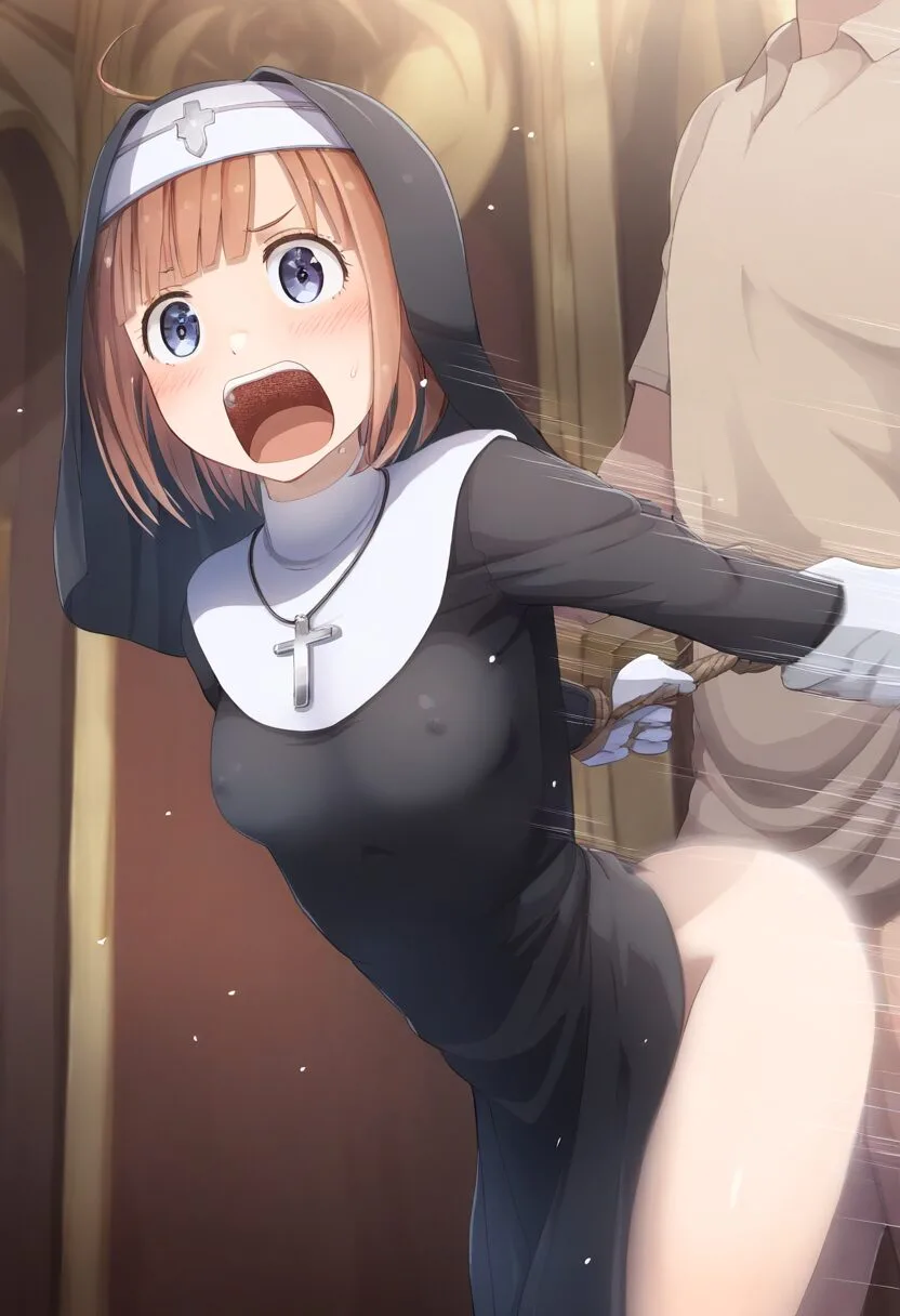 茶髪ショート女の子はバックでエッチする