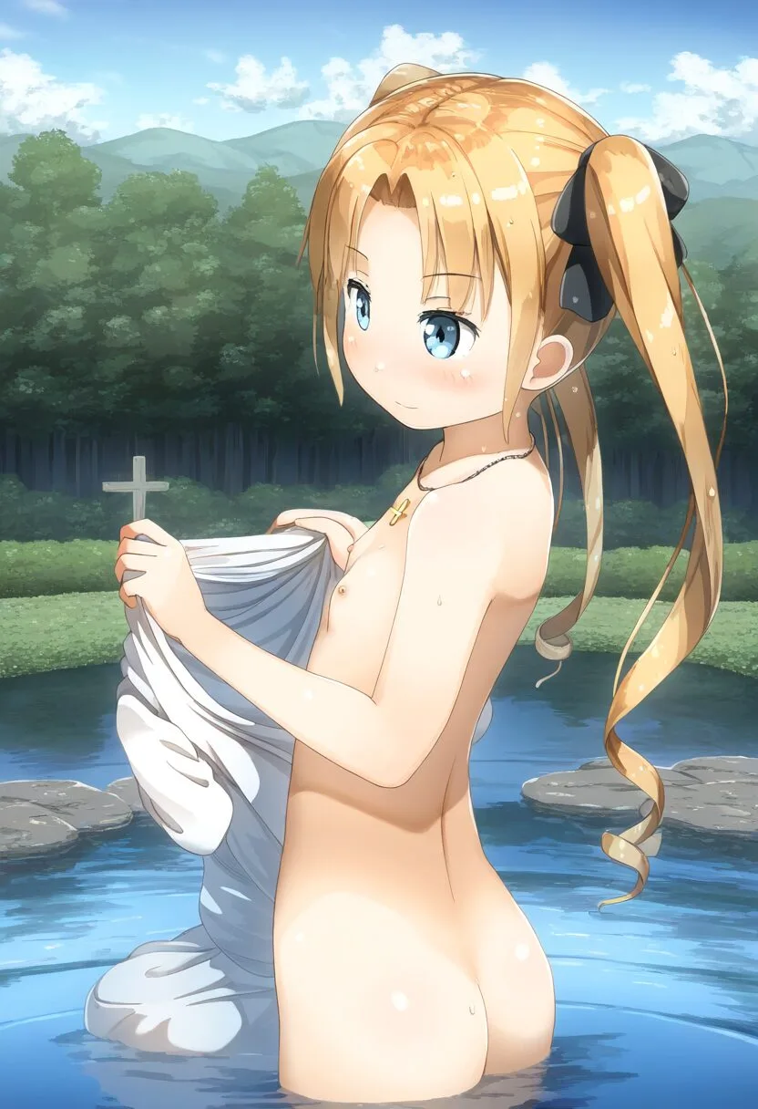 ツインテ女子は水浴び中