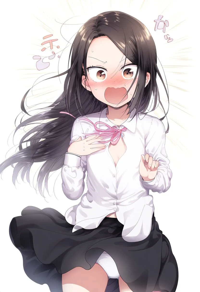 祈守ゆずはメイドが外で風に吹かれてパンチラ