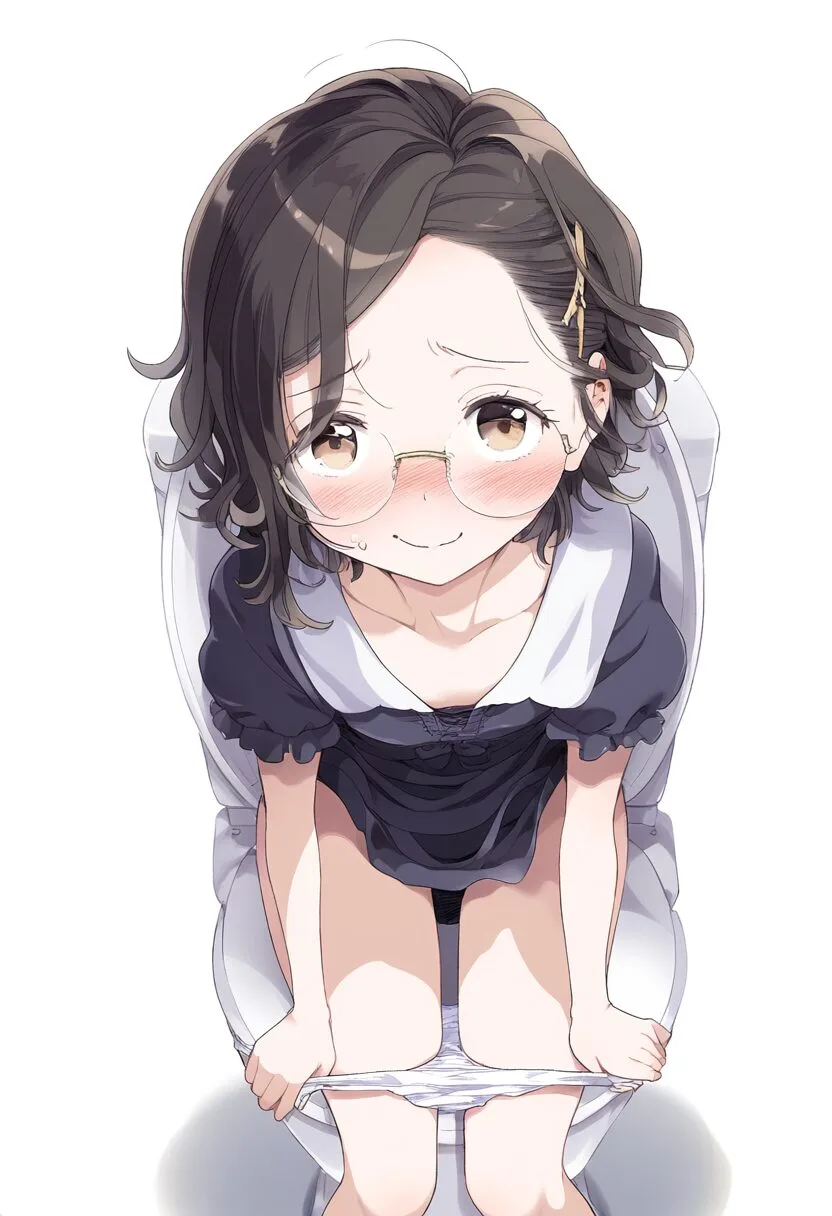 メガネ女子はトイレの最中
