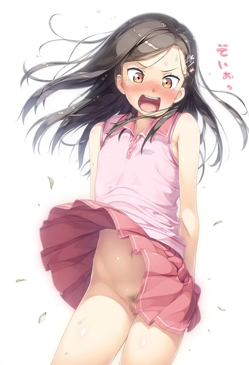 風が吹いてもノーパンで恥ずかしい黒髪ロングのお嬢