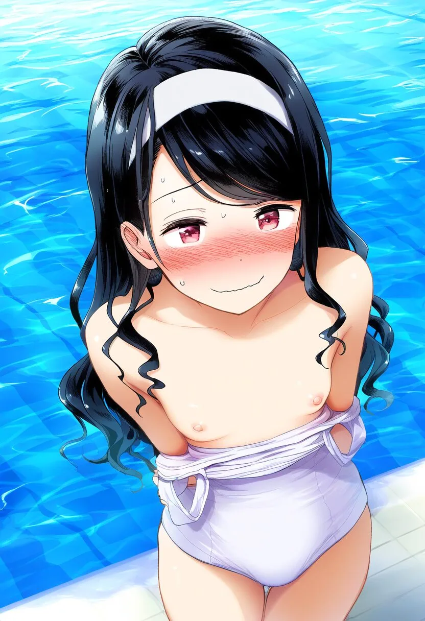 可愛らしい女子はプールでおっぱい見せる