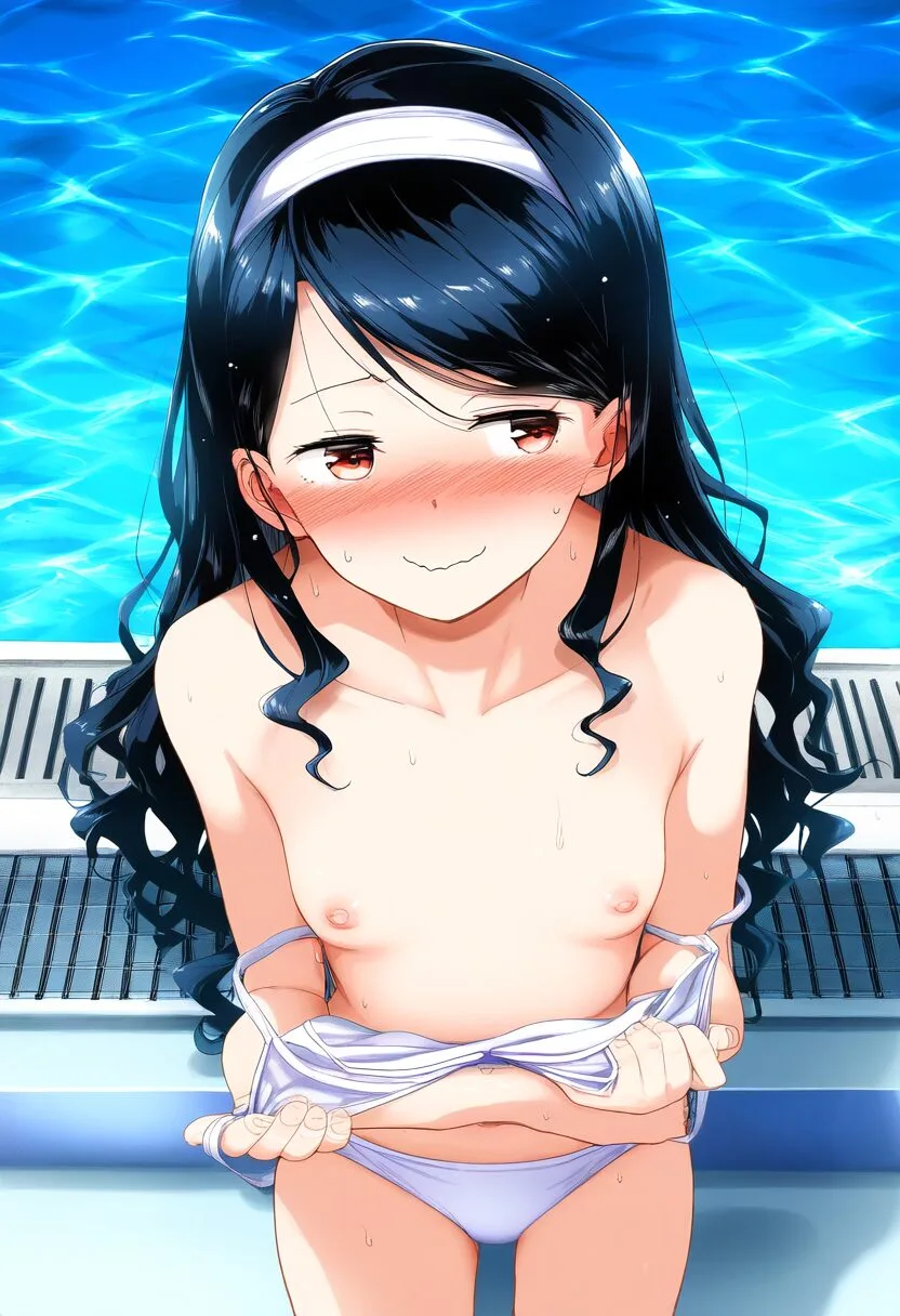 あどけなさ１００％女子はプールでおっぱい出しちゃった
