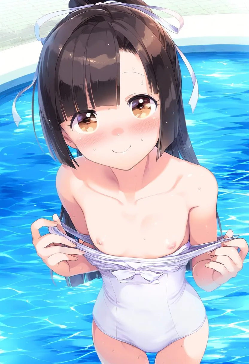 プールでトップレスになっちゃったみつき