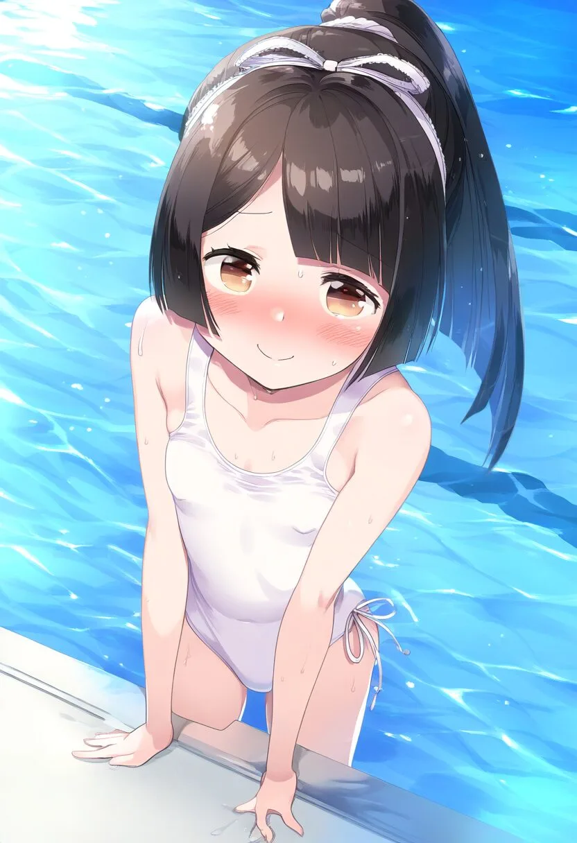 プールでトップレスになっちゃった谷口みつき